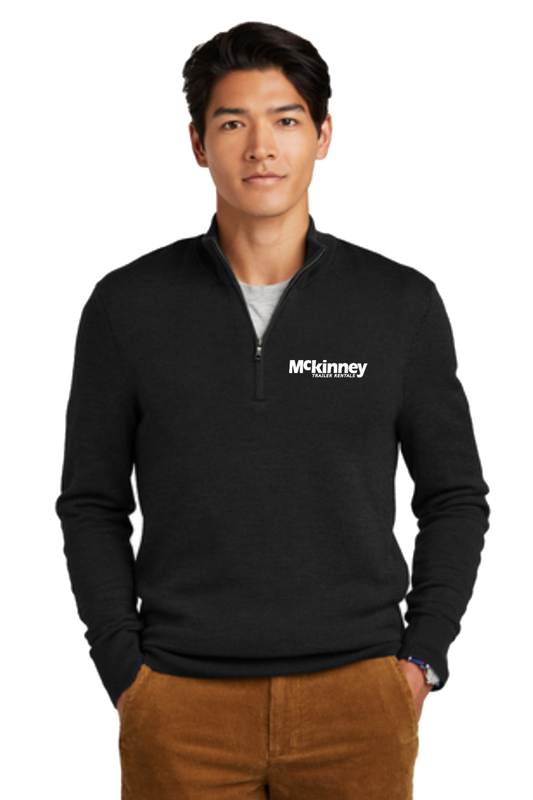 Brooks Brothers ® Washable Merino Birdseye Mens 1/4-Zip Sweater