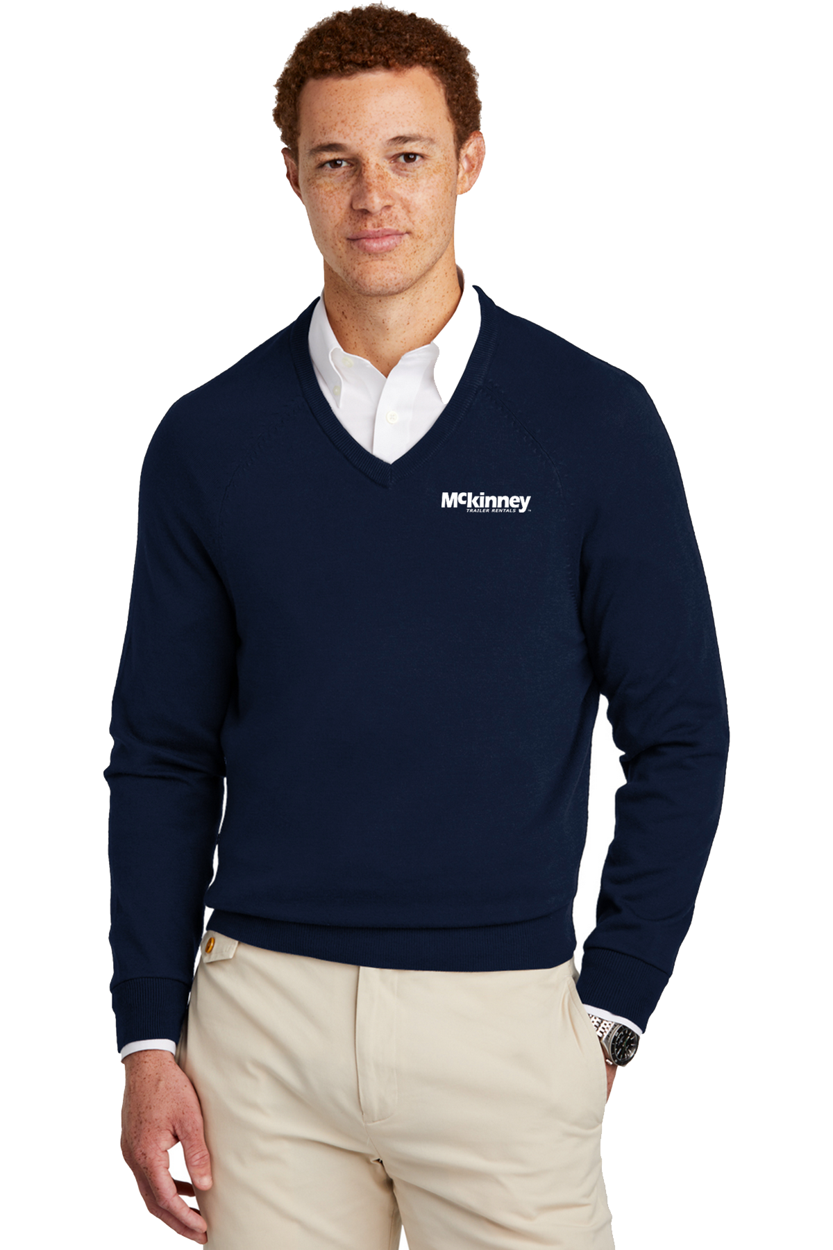 Brooks Brothers® Cotton Stretch Mens V-Neck Sweater